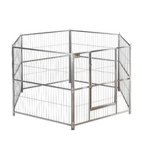 SolidPet Stainless Steel Hexagonal Pet Playpen with Door - Large