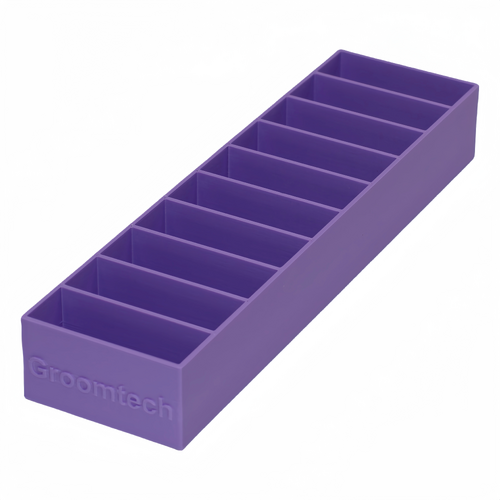 Groomtech Standard Blade Caddy Single Row 10pcs - Purple