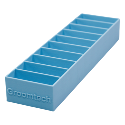 Groomtech Standard Blade Caddy Single Row 10pcs - Ice Blue