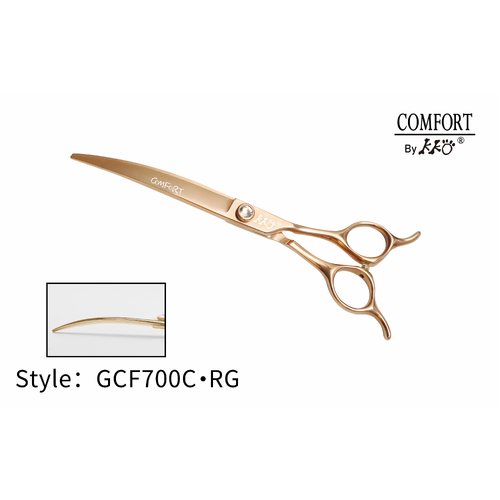 KKO Comfort Line Scissors Curved 7" [Rose Gold]