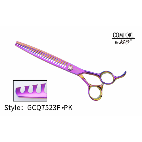 KKO Comfort Line Scissors Chunker with 23 Flat Teeth 7.5" [Pink Purple]