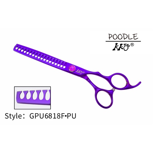 KKO Poodle Scissors Chunker with 18 Flat Teeth 6.8"