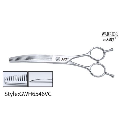 KKO Warrior Scissors Curved Thinner with 46 V Teeth 6.5"