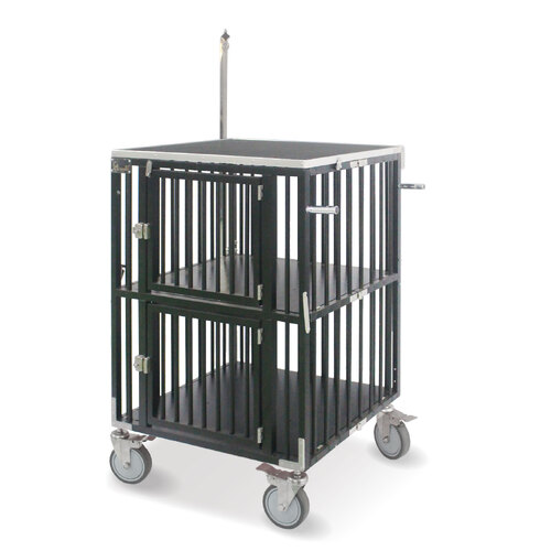 SolidPet Show Trolley 2 Berth with 5" Wheels Medium - Black