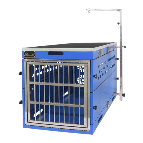 SolidPet Folding Dog Show Aircraft Cage Size 4 - Blue