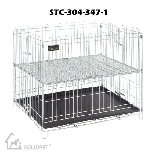 SolidPet 90cm Foldable Stainless Steel Pet Playpen