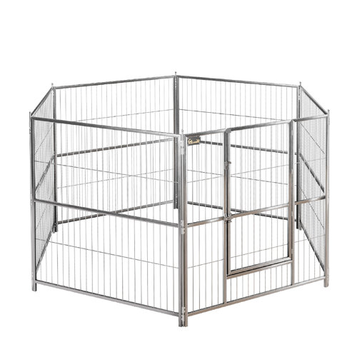 SolidPet Stainless Steel Hexagonal Pet Playpen with Door - Large